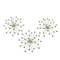 Jeweled Metal Bursting Star Wall Mounted Hanging Sculpture Set of 3 Burst